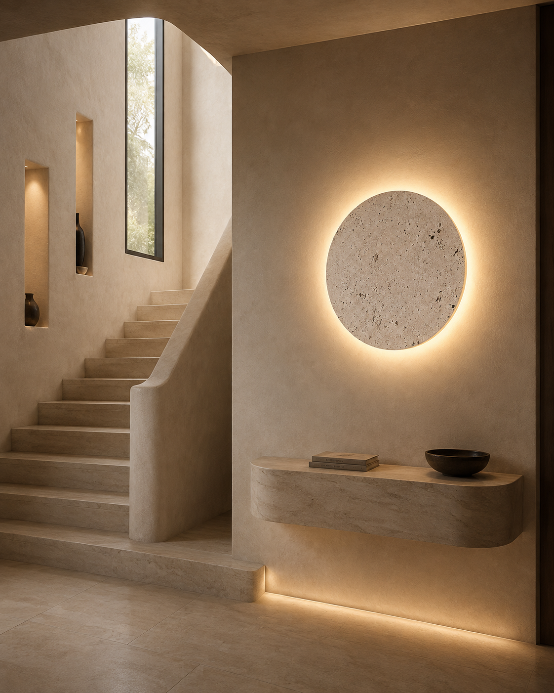 solara-wabi-sabi-travertine-wall-light-in-luxury-stone-hallway-with-warm-3000k-led-halo-lighting-and-contemporary-japanese-inspired-interior-design.png