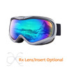 (2) Snowledge Ski Goggle Focus - Grey Frame / Revo Green Lens