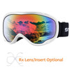 (2) Snowledge Ski Goggle Glacier - White Frame / Revo Red Lens