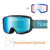 (2) Nordik Viking Heated Ski Goggles - Matte Black Frame/Mirrored Ice Blue Lens - side view
