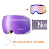 (2) Nordik Hod Magnetic Ski Goggles + Bonus Lens - Matte White Frame / HC Cherry Pink - side view