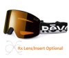 REVO Piste No 3 Ski Goggles MATTE BLACK with Photochromic Solar Orange Lens 01 POG - Goggles N More - side view