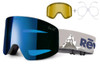 (1) REVO Whiteout 6 Matte Grey Ski Goggles & Snowboarding Goggles  with Blue Water Lens (00 PBL) - Goggles N More - side view