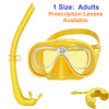 Adult Prescription Dive Mask with Snorkel Kit YELLOW - Goggles N More