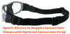 Rec Specs Street Series Bullseye Ripple Fitted with Optional Goggles Conversion Strap Shown