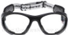(1) Rec Specs F8 Helmet Spex XL Prescription Sports Goggles in Matte Black Crimson - Front View