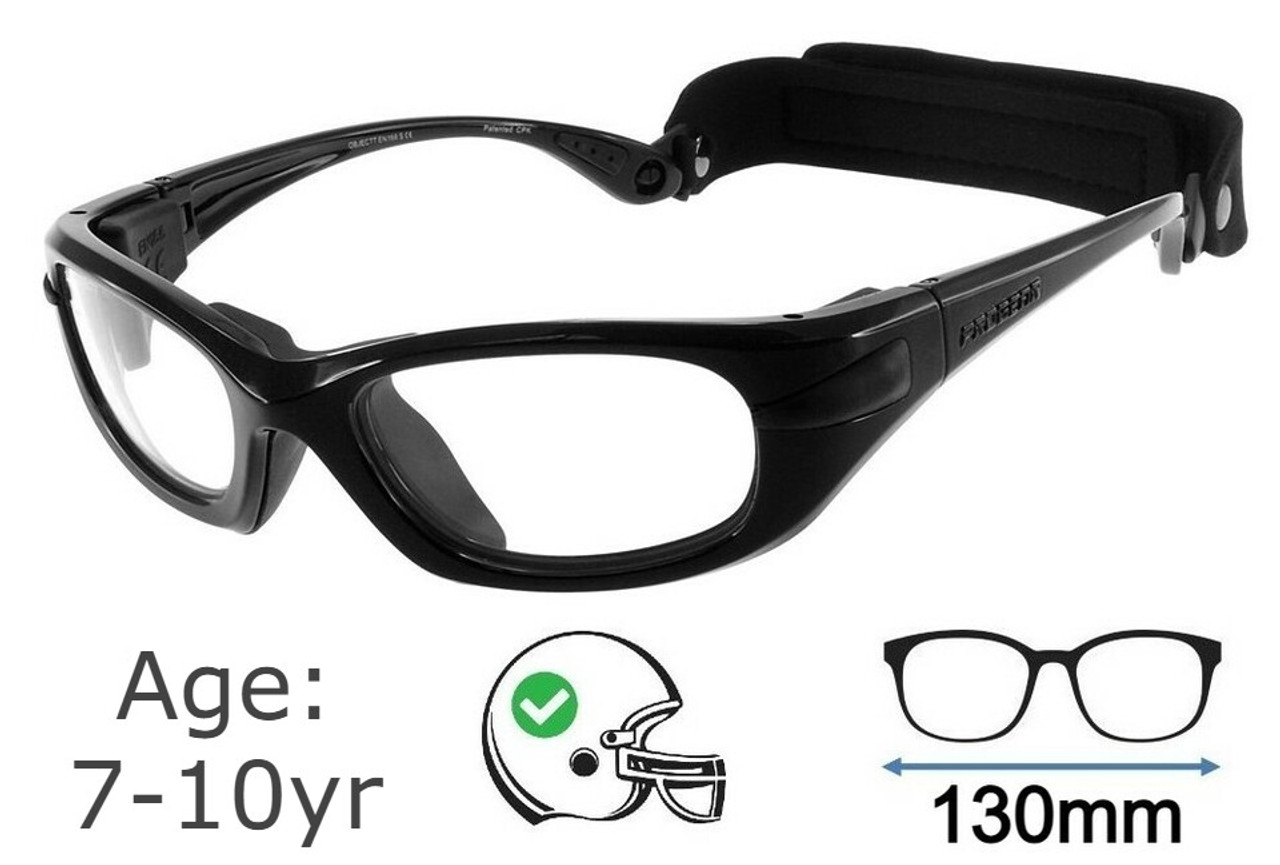 Progear Medium Kids Sports Glasses Black +Rx Lenses - Kids Sports