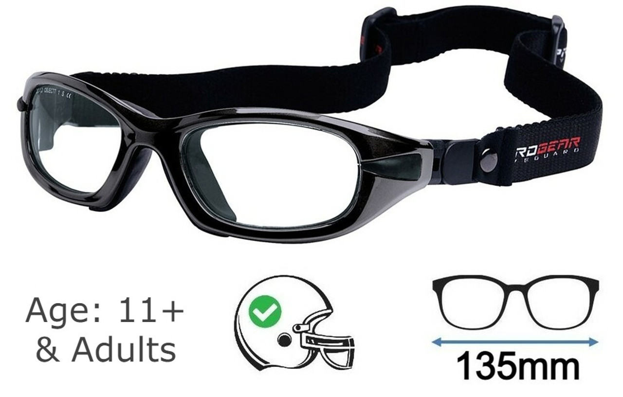 Progear Large Teens Adults Sports Goggles Black +Rx Lenses - Sports Glasses  - Goggles n More