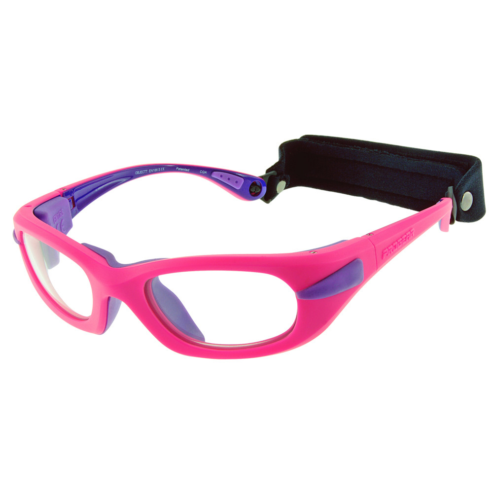 Progear Medium Kids Sports Glasses Matte Neon Pink +Rx Lenses Kids