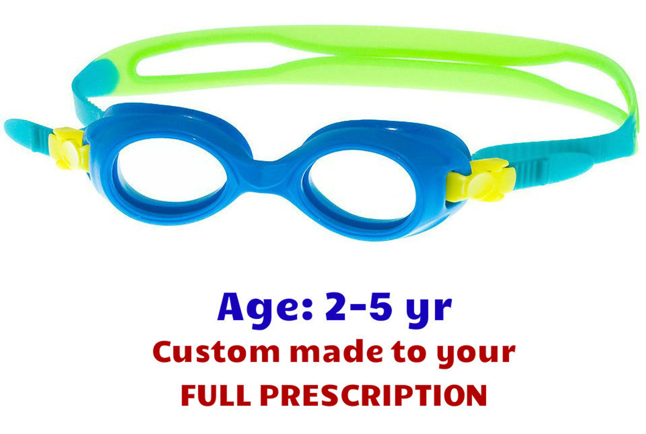 Toddlers and Kids Prescription Swimming Goggles S37 Blue Goggles n More