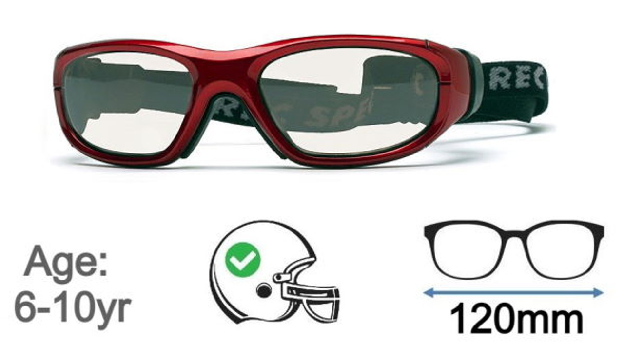 Rec Specs Liberty Sport Glasses Maxx 21 Goggles - Crimson/Black- Size 51  (Prescription Available)