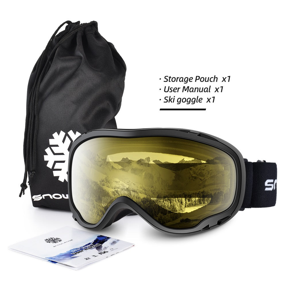 Snowledge Ski Goggle Glacier White Frame / Revo Green Lens Goggles