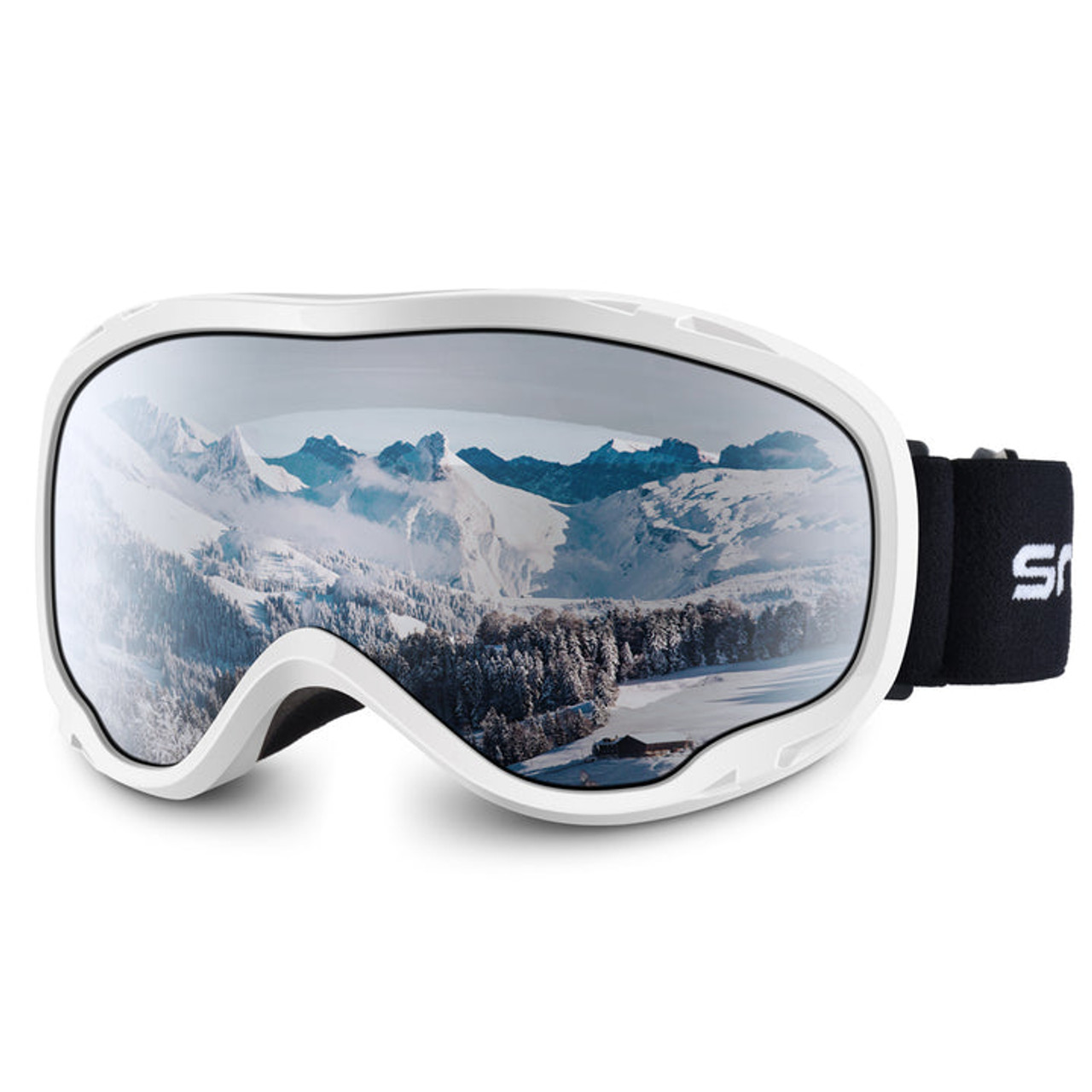 Snowledge Ski Goggle Glacier - White Frame / Silver Mirrored Lens