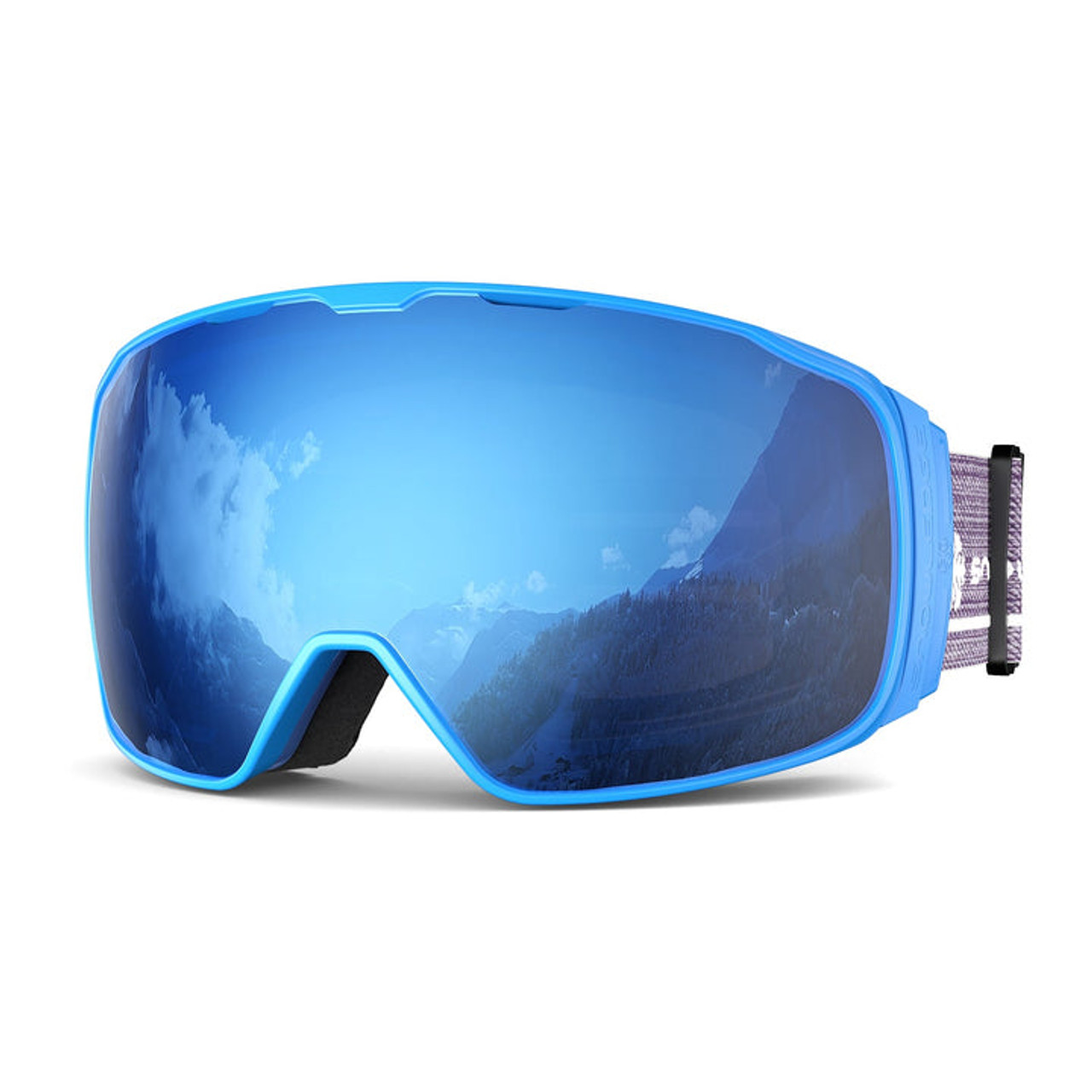 Cloud 9 - Ski Snowboarding Goggles Kids Blue Camouflage Silver Mirror Lens  Snow