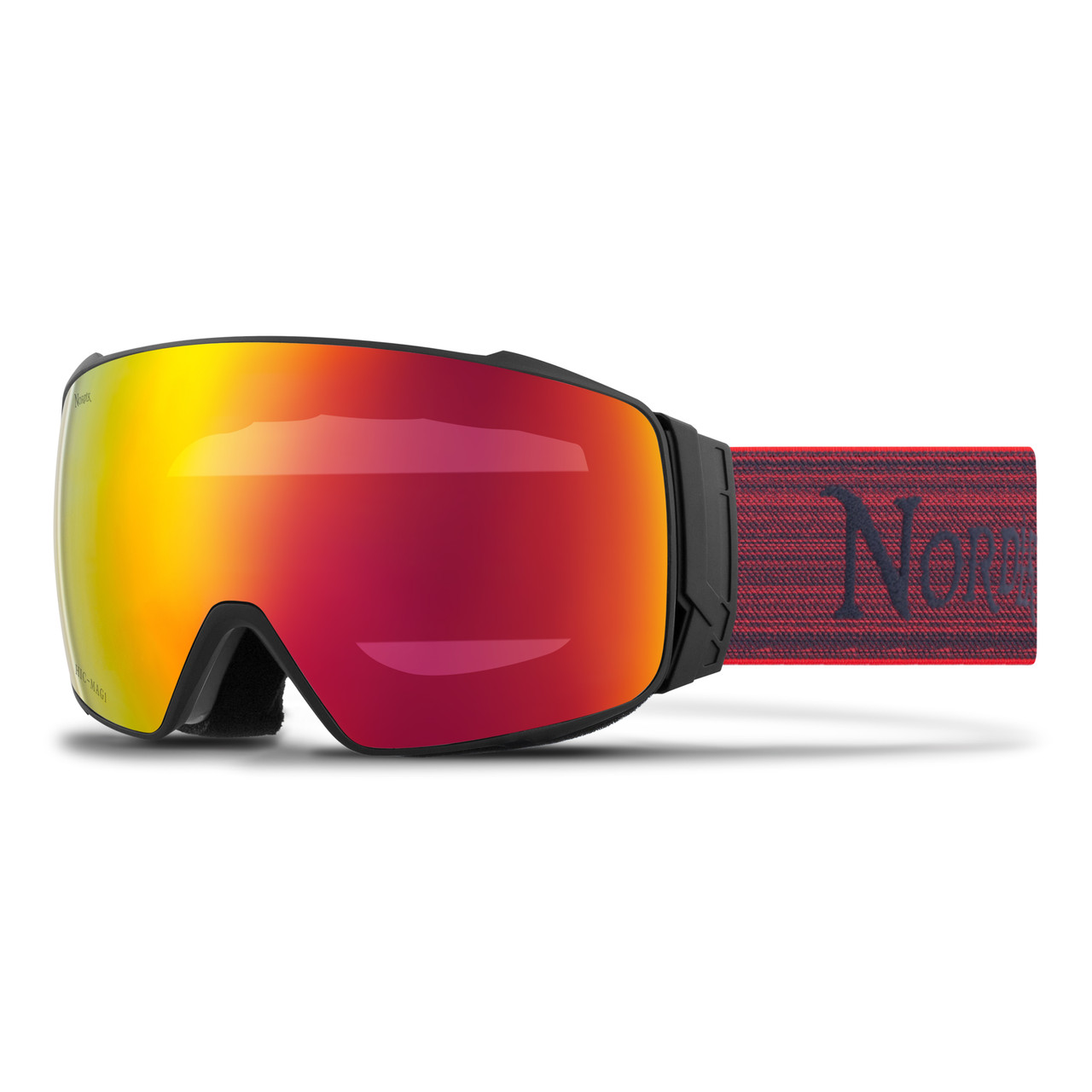 Nordik Torsten Magnetic Ski Goggles - Matte Black Frame and Red Mirrored Lens - Goggles N More