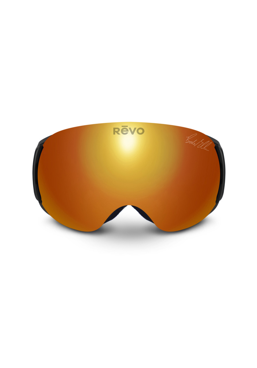 No. 8 Revo x Bode Miller Matte Black/Photochromic Solar Orange Lens Ski Goggles
