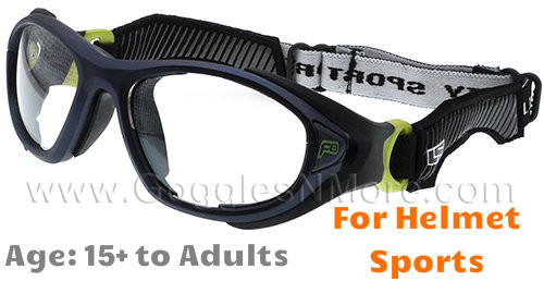 Rec Specs F8 Helmet Spex XL Matte Navy Green Sports Goggles Goggles