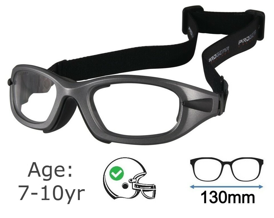 Progear Medium Kids Sports Goggles Matte Grey +Rx Lenses Kids