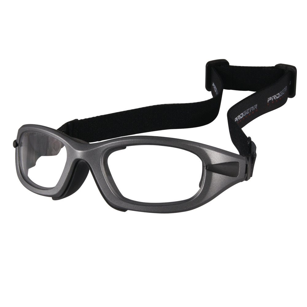 Progear Adults XL Sports Goggles Matte Grey Transparent +Rx Lenses
