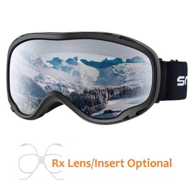 Snowledge Ski Goggle Glacier - Black Frame / Silver Mirrored Lens