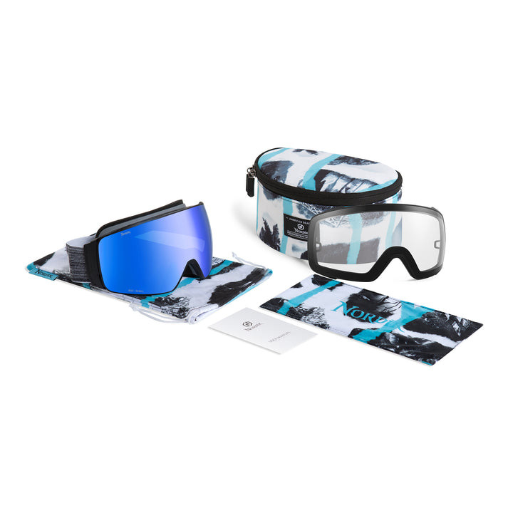 Nordik Torsten Magnetic Ski Goggles - Matte Black Frame /HC Blue