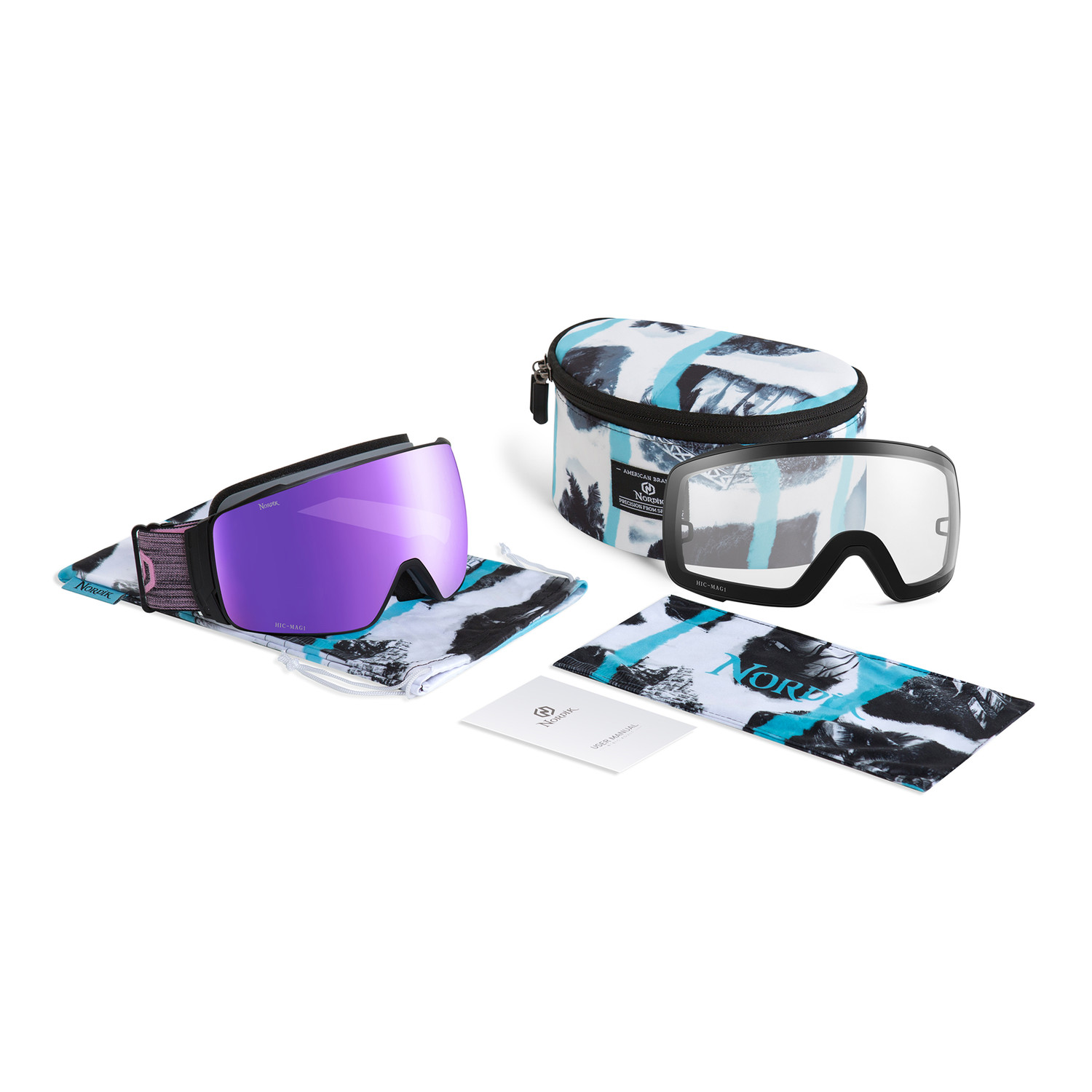 Nordik Torsten Magnetic Ski Goggles - Matte Black Frame /Cherry