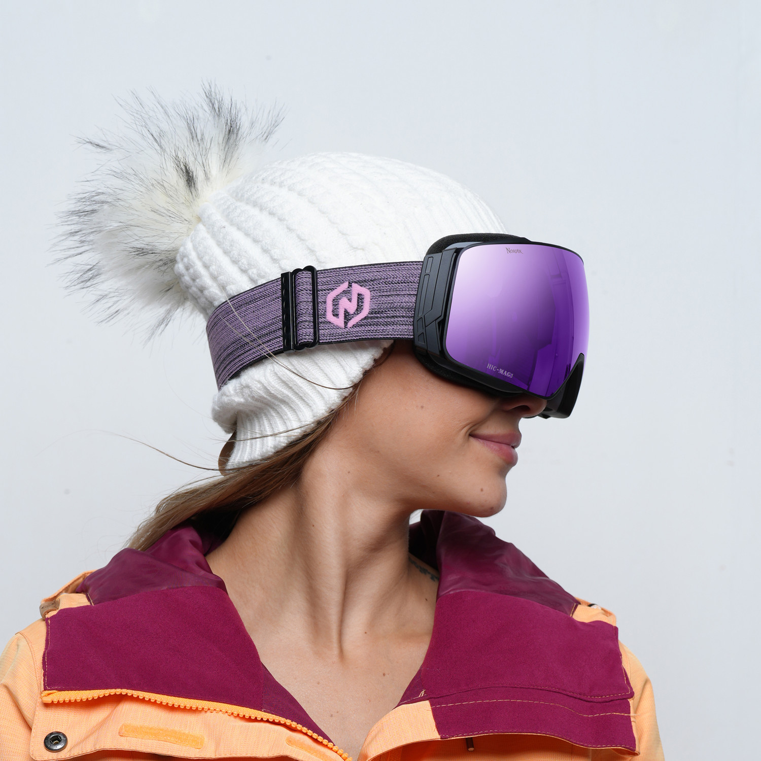 Nordik Torsten Magnetic Ski Goggles - Matte Black Frame /Cherry