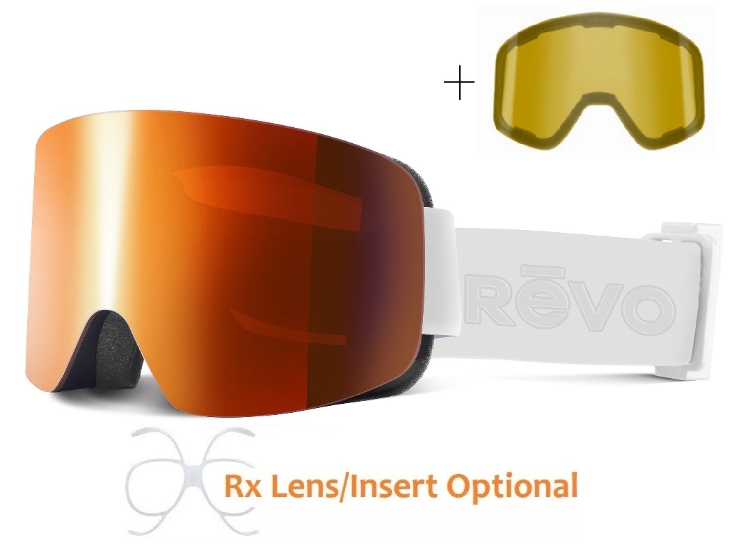 REVOULT ゴーグル Revo Solstice No 9 Matte White 09 Ski Goggles with Solar Orange