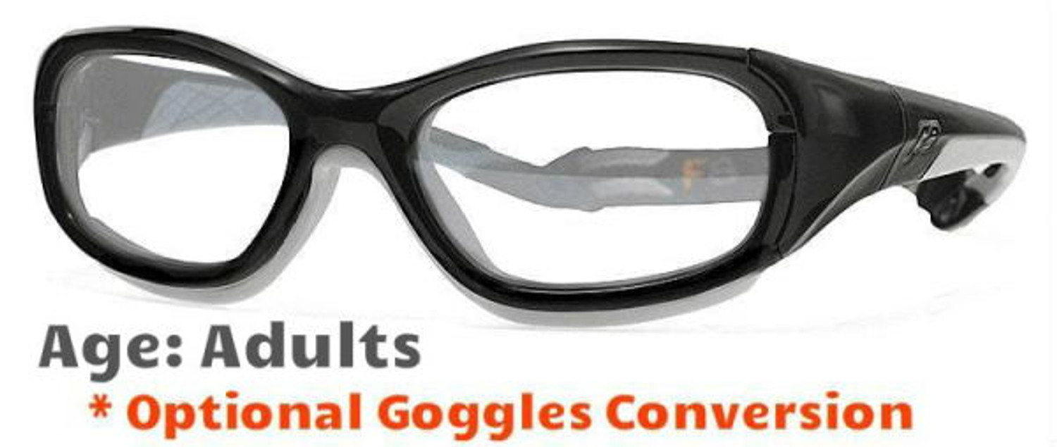 Rec Specs F8 Slam XL - Shiny Black Grey - 55 Eye Size Sports