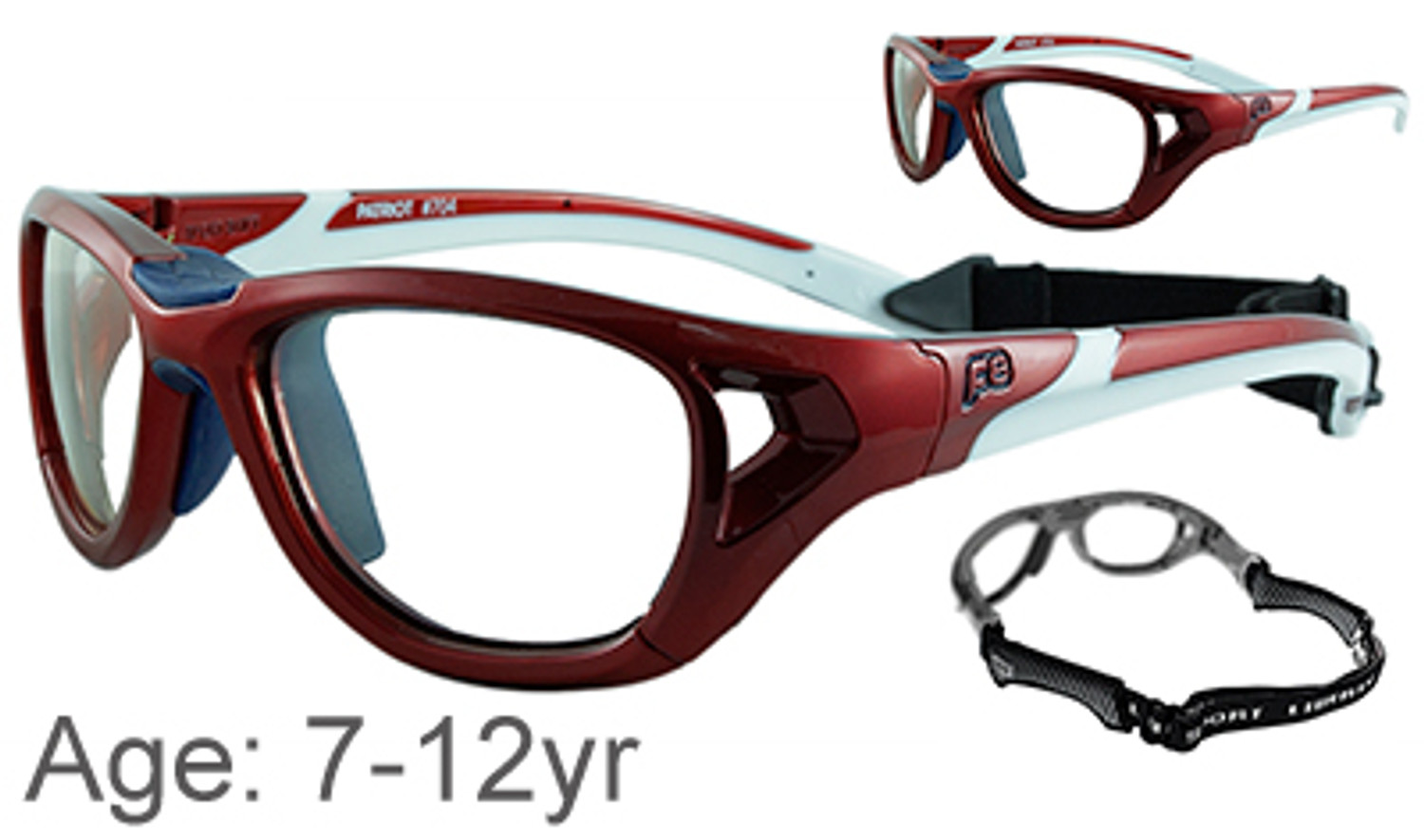 Rec Specs F8 Sport Shift Shiny Crimson White Sports Glasses