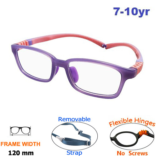 Kids Flexible Glasses Purple Size 47 Adjustable Strap Kids