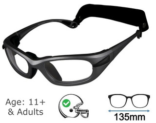 Progear Large Teens Adults Sports Glasses Matte Grey +Rx
