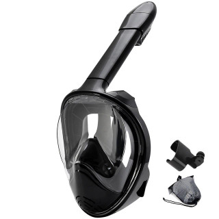 Snorkel Mask with Camera Mount - Black (Prescription Available)