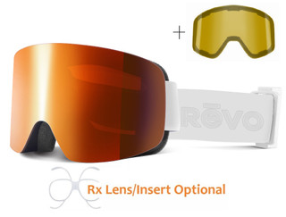 Revo Solstice No 9 Matte White 09 Ski Goggles with Solar Orange