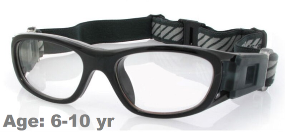 Kids Prescription Sports Goggles BL016 Black Suitable for Ages 6 to 12 Years