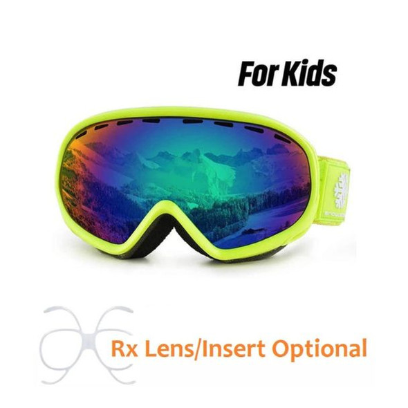 (1) Snowledge Ski Goggle Nova- Yellow Frame/ Revo Green Lens