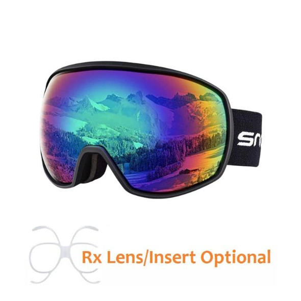 (2) Snowledge Ski Goggle Backflip - Matte Black / Revo Green