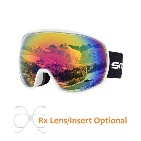 (2) Snowledge Ski Goggle Backflip - Matte White /Revo Red 