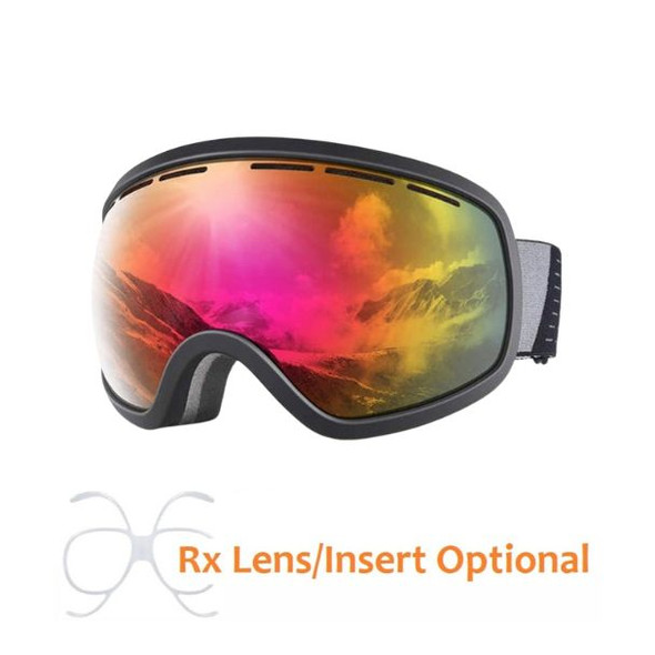 (1) Snowledge Ski Goggle Icyvanes - Matte Black / REVO Red