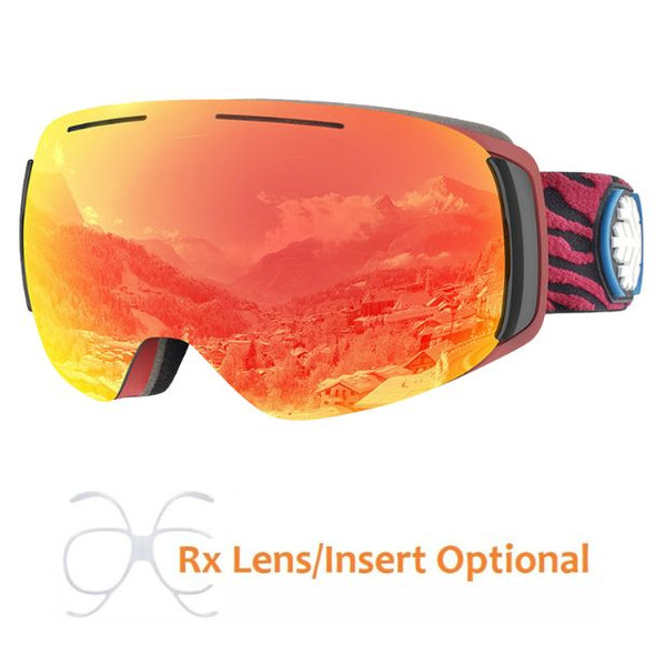 (2) Snowledge Ski Goggle Hawa - Wine /REVO Red