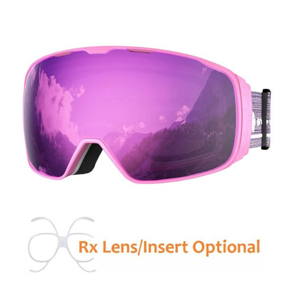 (2) Snowledge Ski Goggle Cyklone - Pink /Cherry Pink 
