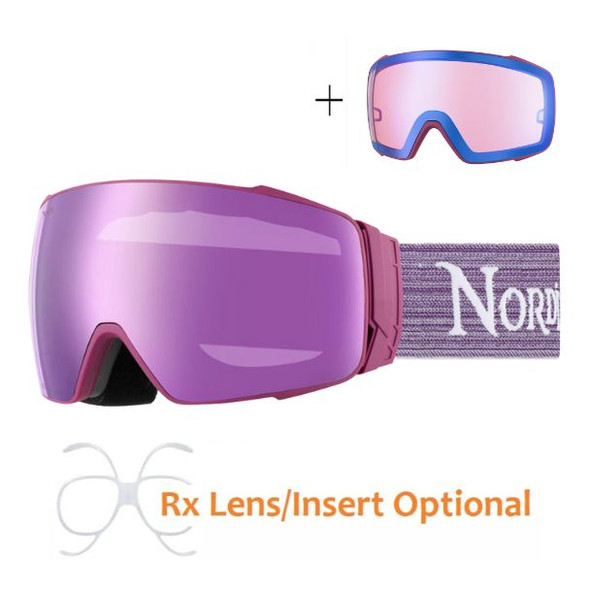 Nordik Torsten Magnetic Ski Goggles - Matte Black Frame /Cherry