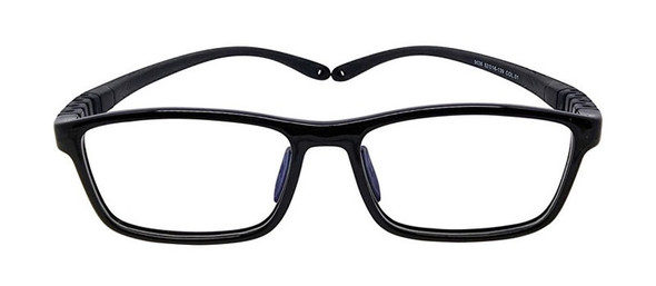 Kids Glasses with Bendable Hinges 9026C1 Black- Front View