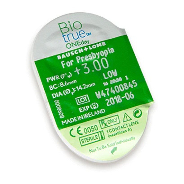 BioTrue One Day Presbyopia Contact Lenses packet BioTrue One Day Presbyopia Contact Lenses packet