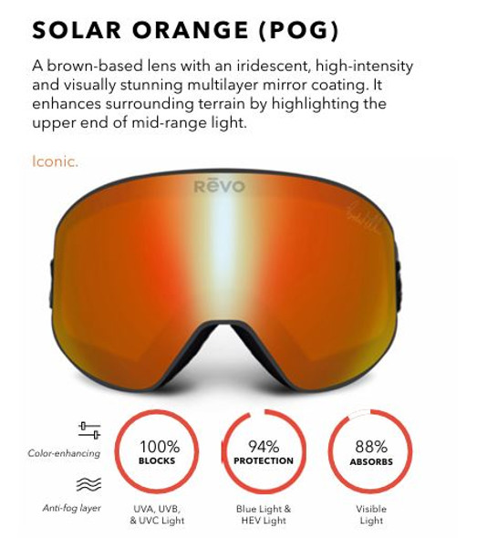 REVO Flex No 2 Ski Goggles & Snowboarding Goggles  with Solar Orange Lens (POG) - lens technology 