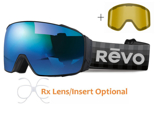 REVO Highland 17 Ski Goggles & Snowboarding Goggles  with Blue Water Lens (01 PBL) with prescription lenses available - Goggles N More - side view