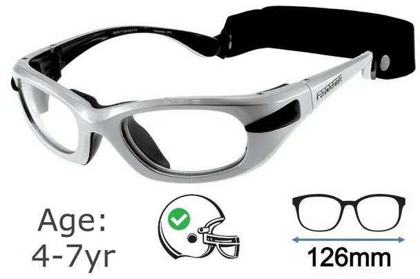 新品　こども　スポーツ用　プロギア EG-S1010 c5 Progear Small Kids Sports Glasses Silver +Rx Lenses - Kids