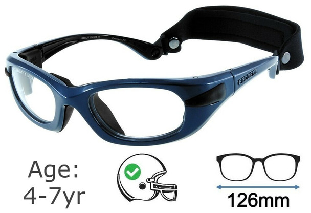 Progear Small Kids Sports Glasses Blue +Rx Lenses - Kids Sports