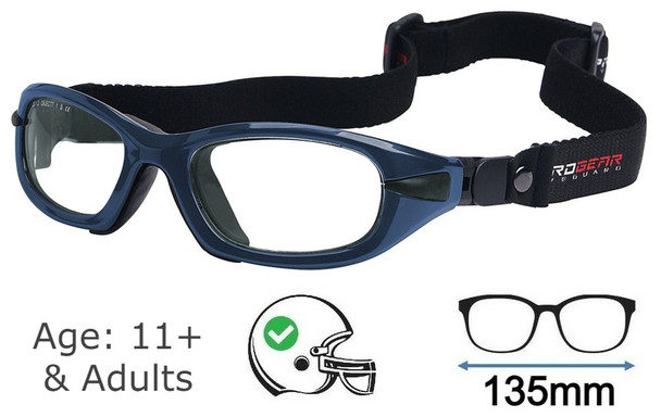 Progear Large Teens Adults Sports Goggles Blue +Rx Lenses - Sports