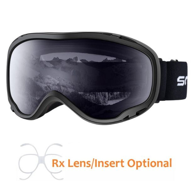 (2) Snowledge Ski Goggle Glacier - Black Frame / Gray Lens